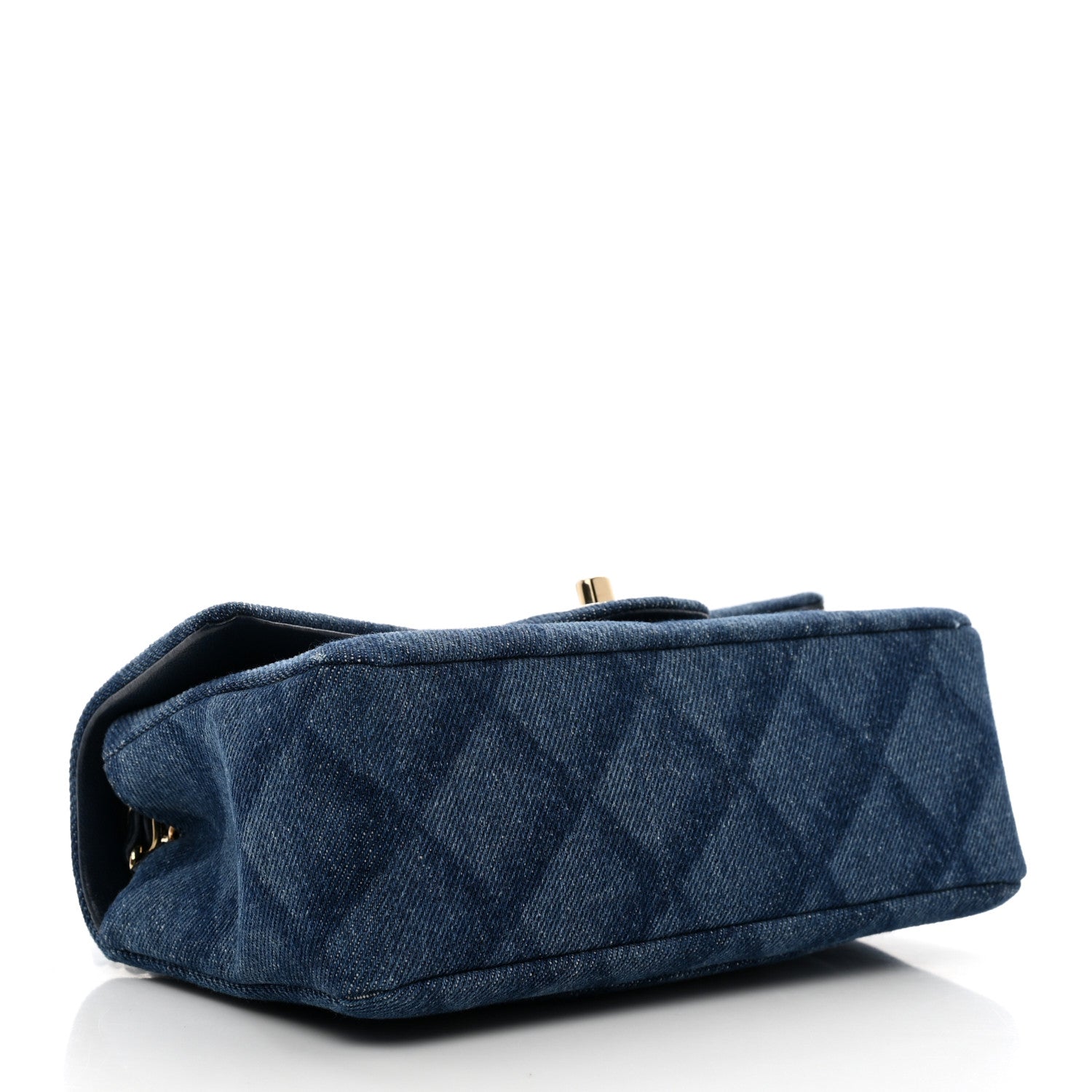 Chanel Printed Denim Quilted Mini Rectangular Flap Dark Blue 4 of 11