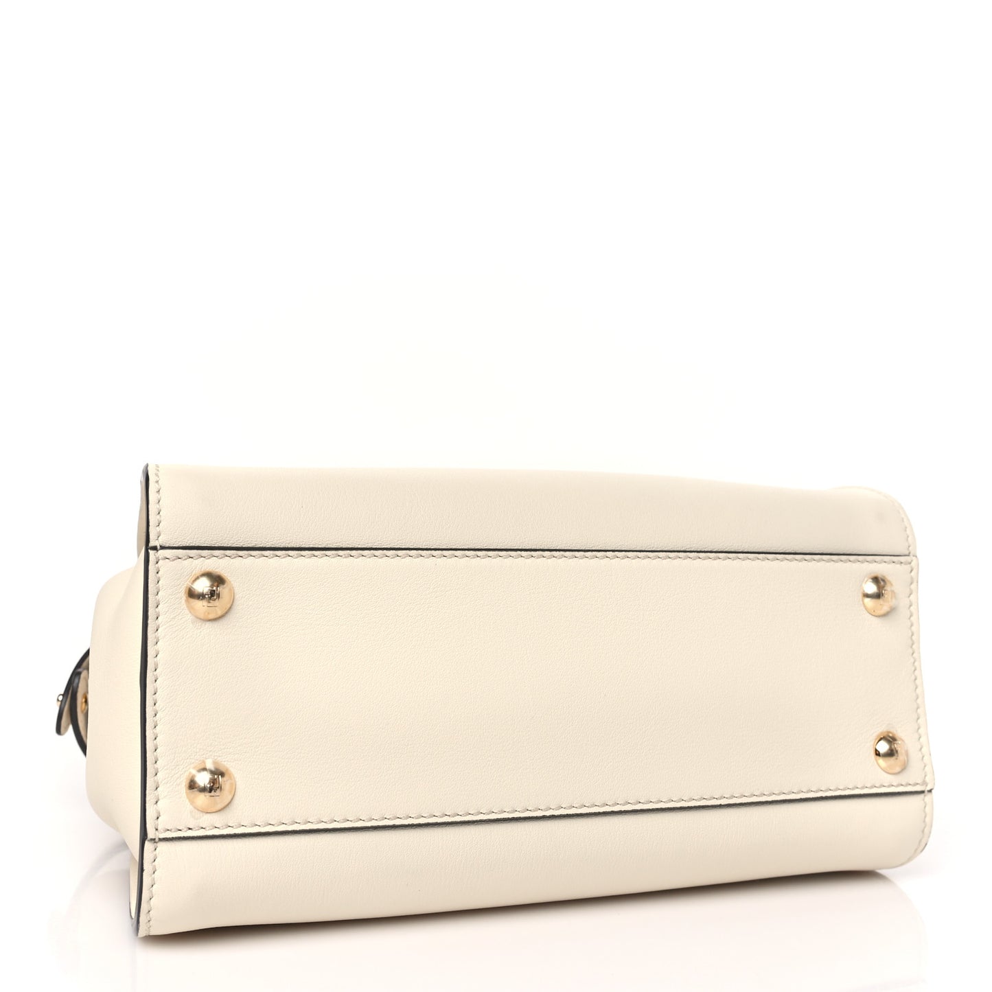 Vitello Seta Suede FF Mini Peekaboo Iconic Satchel Uovo Sigaro Marrone
