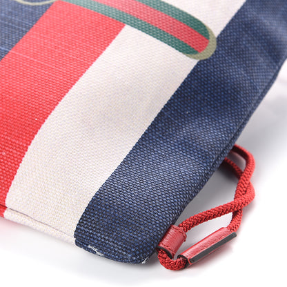 Gucci Canvas Logo Sylvie Stripe Drawstring Backpack Red 8 of 8