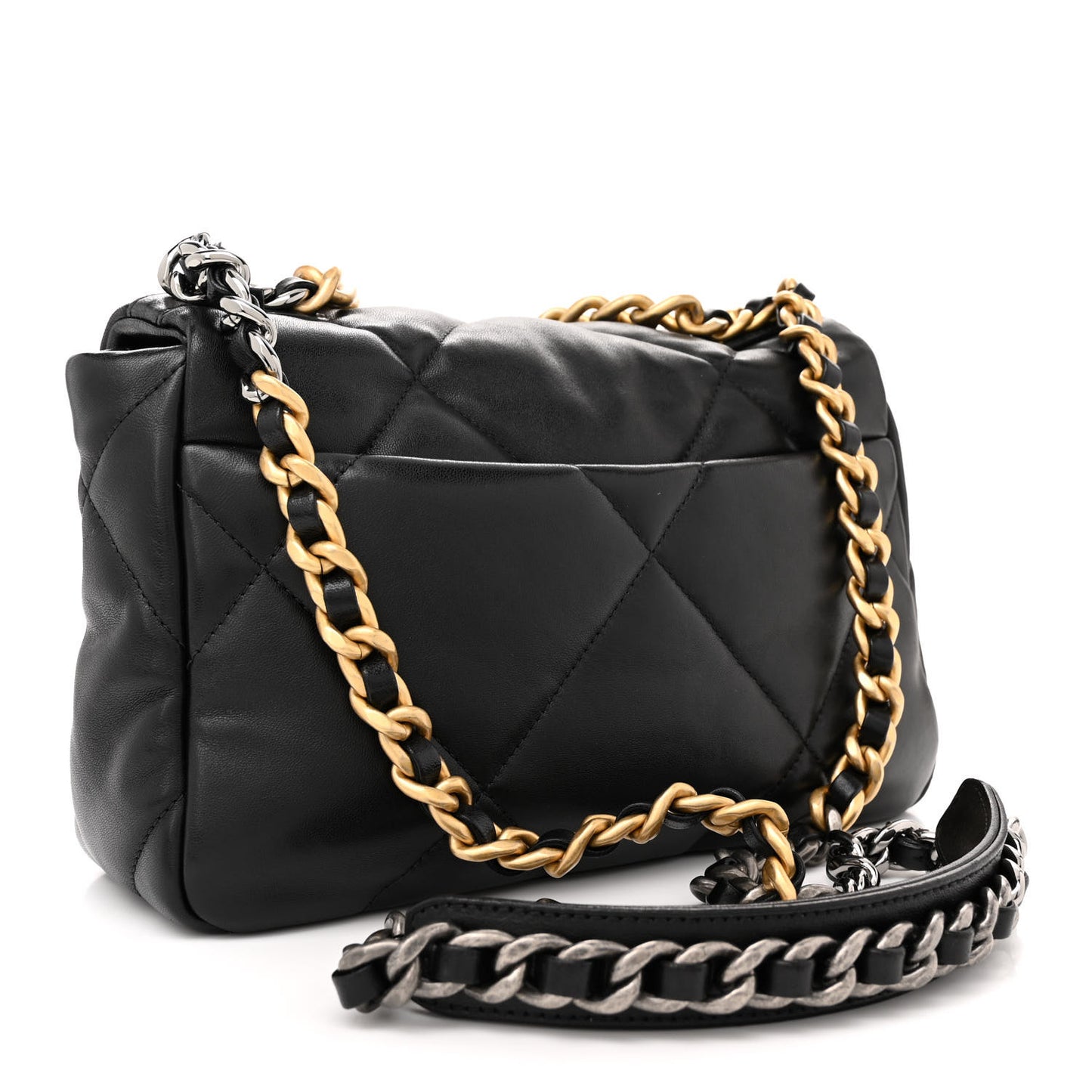 Lambskin Quilted Medium Chanel 19 Flap Black