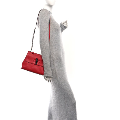 Gucci Cellarius Calfskin Small Bamboo Daily Top Handle Bag Hibiscus Red 2 of 9