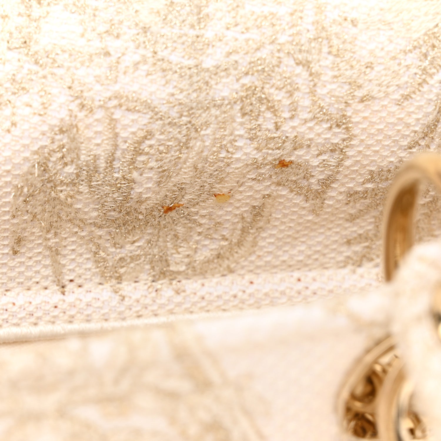 Christian Dior Canvas Around The World Stella Embroidered Medium Lady D-Lite White Gold 12 of 12