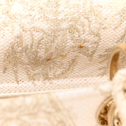 Christian Dior Canvas Around The World Stella Embroidered Medium Lady D-Lite White Gold 12 of 12