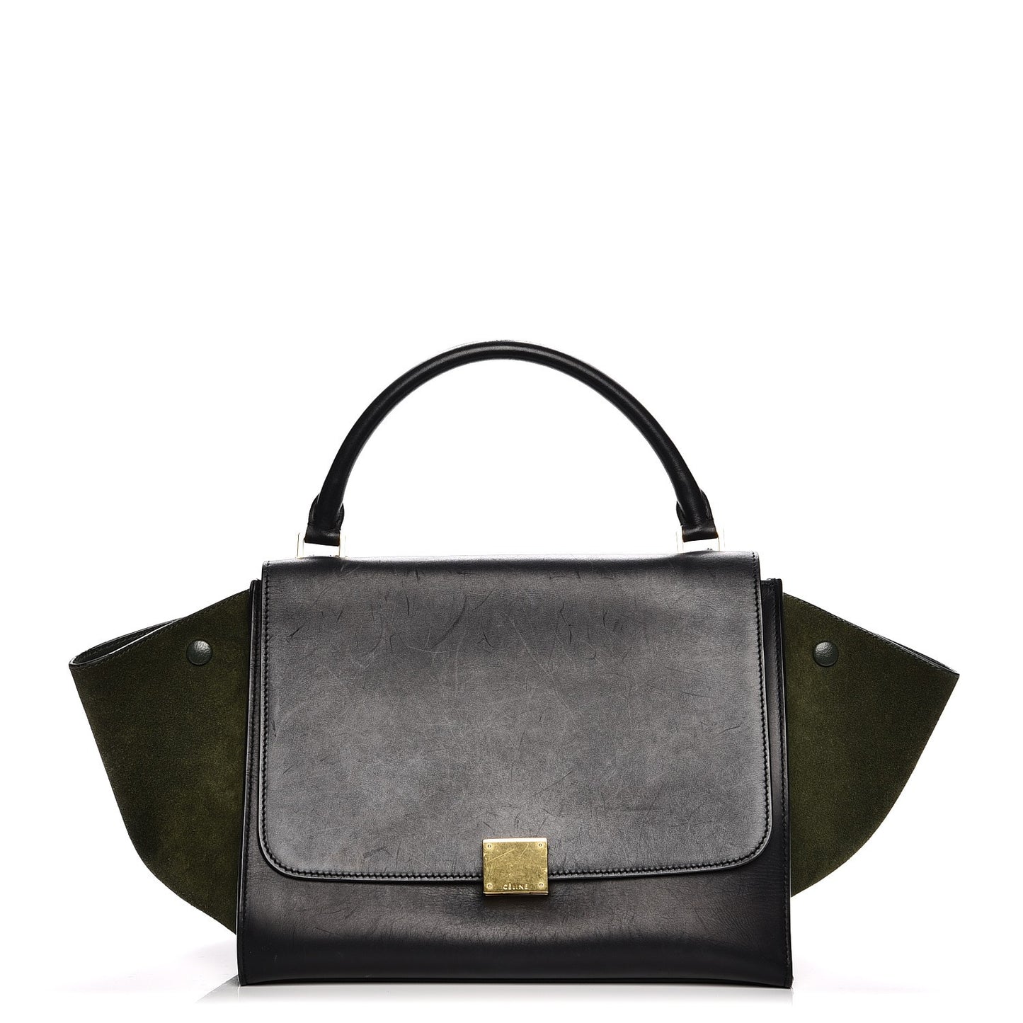 Smooth Calfskin Suede Medium Trapeze