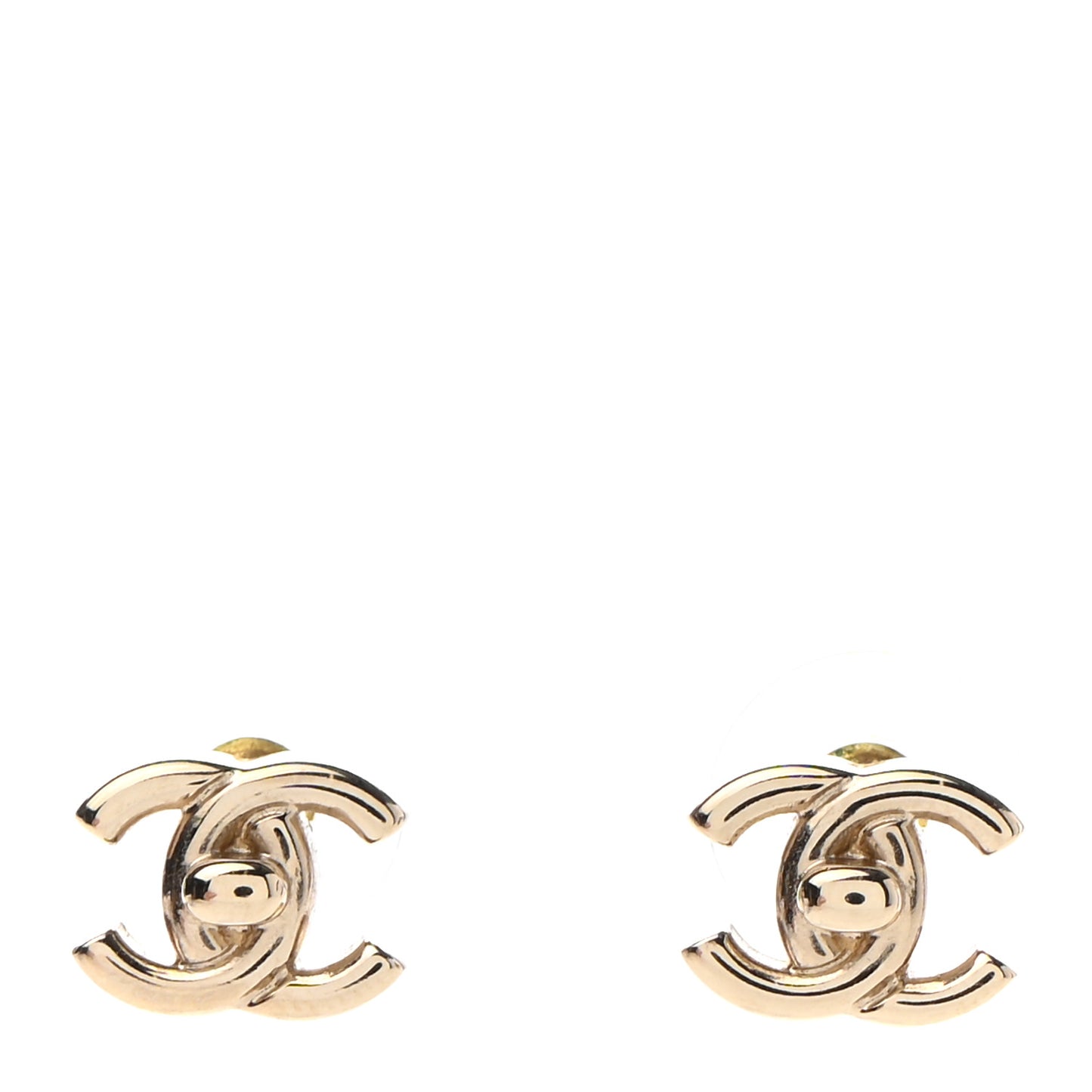 Metal CC Turnlock Earrings Gold