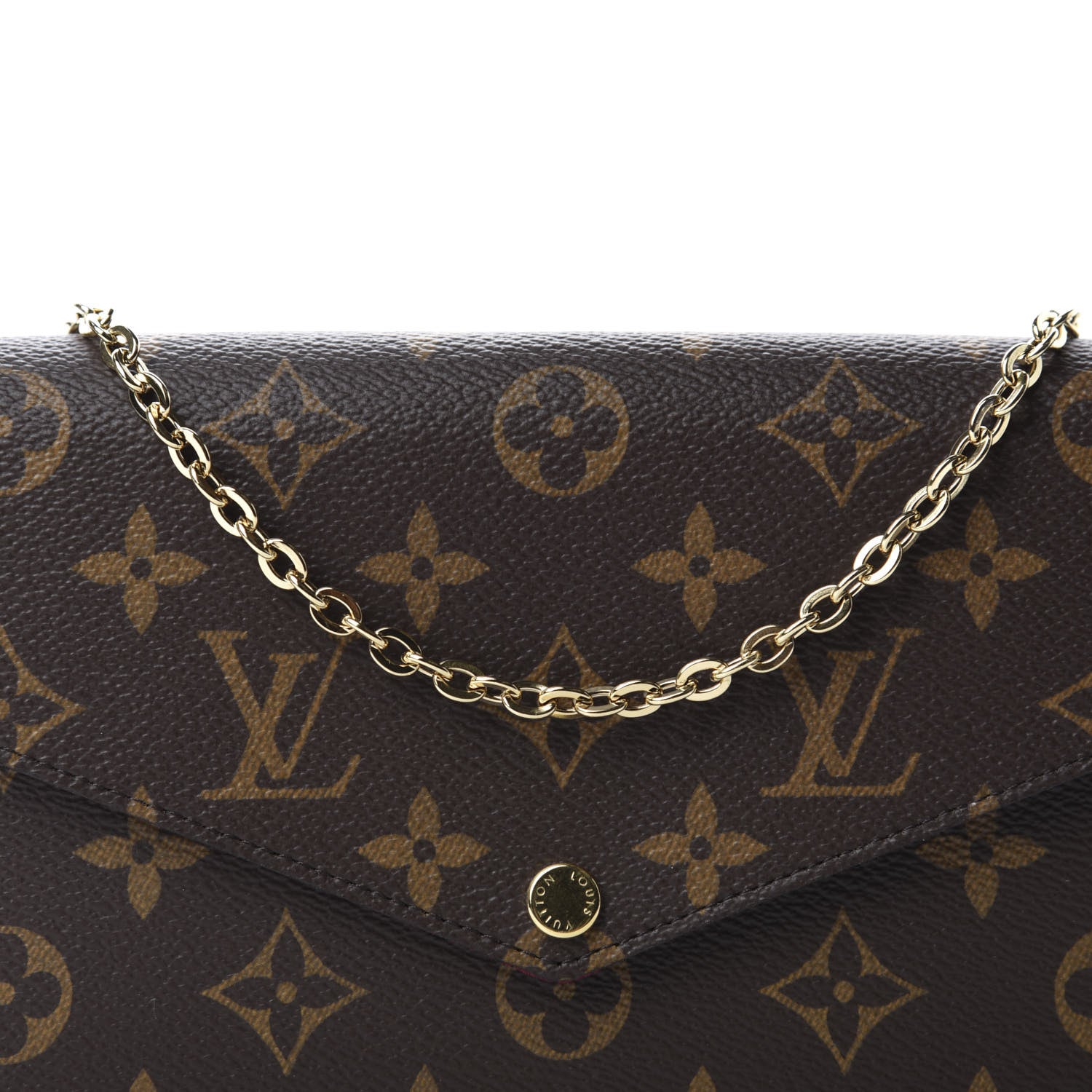 Louis Vuitton Monogram Pochette Felicie Chain Wallet Fuchsia 11 of 11