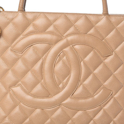 Chanel Caviar Quilted Medallion Tote Beige 8 of 14