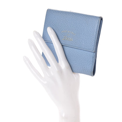 Gucci Dollar Calfskin Swing French Flap Wallet Mineral Blue 2 of 9