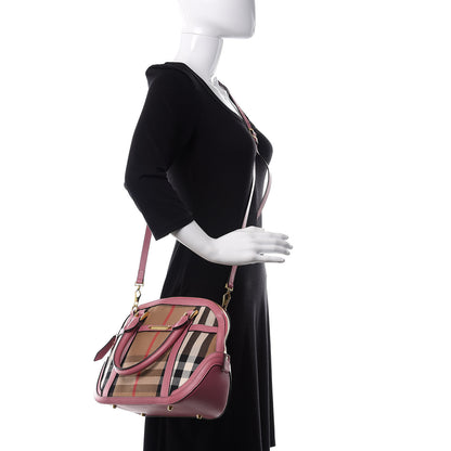 Burberry Bridle Calfskin House Check Small Orchard Bowling Bag Pink 2 of 11