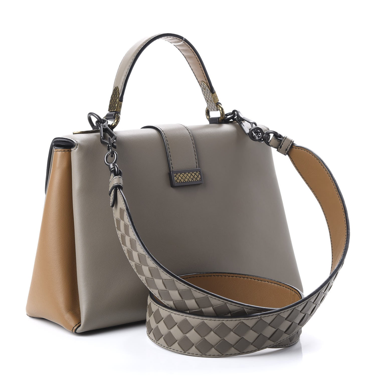 Bottega Veneta Nappa Small Multicolor Piazza Bag Steel New Cigar 3 of 10