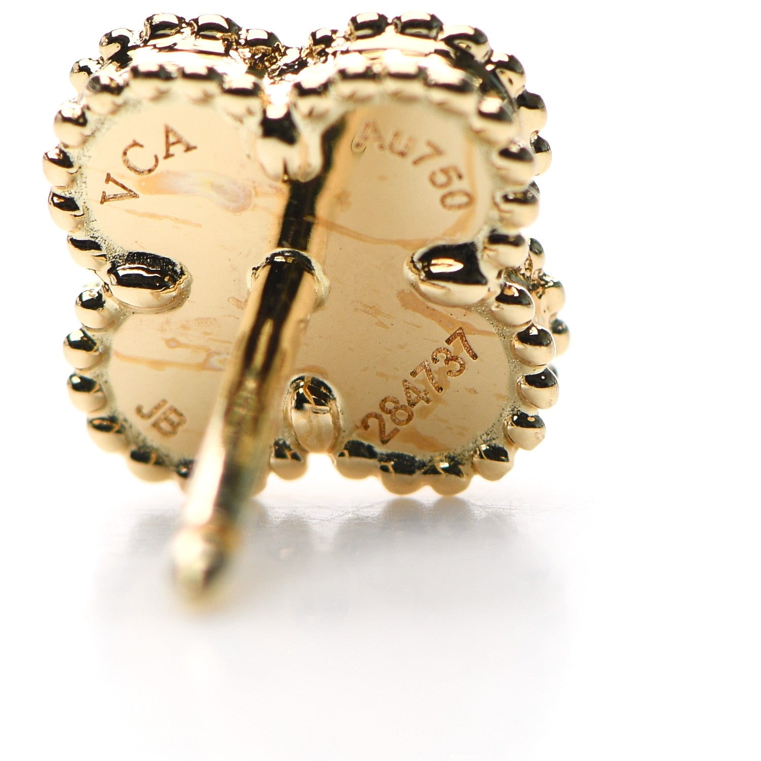 Van Cleef & Arpels 18K Yellow Gold Black Onyx Sweet Alhambra Earrings 5 of 6