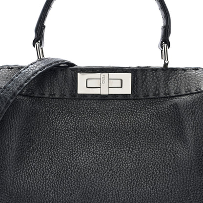 Fendi Cuoio Romano Selleria Chamois Medium Peekaboo I SEE U Satchel Black Camel Sunflower 7 of 9