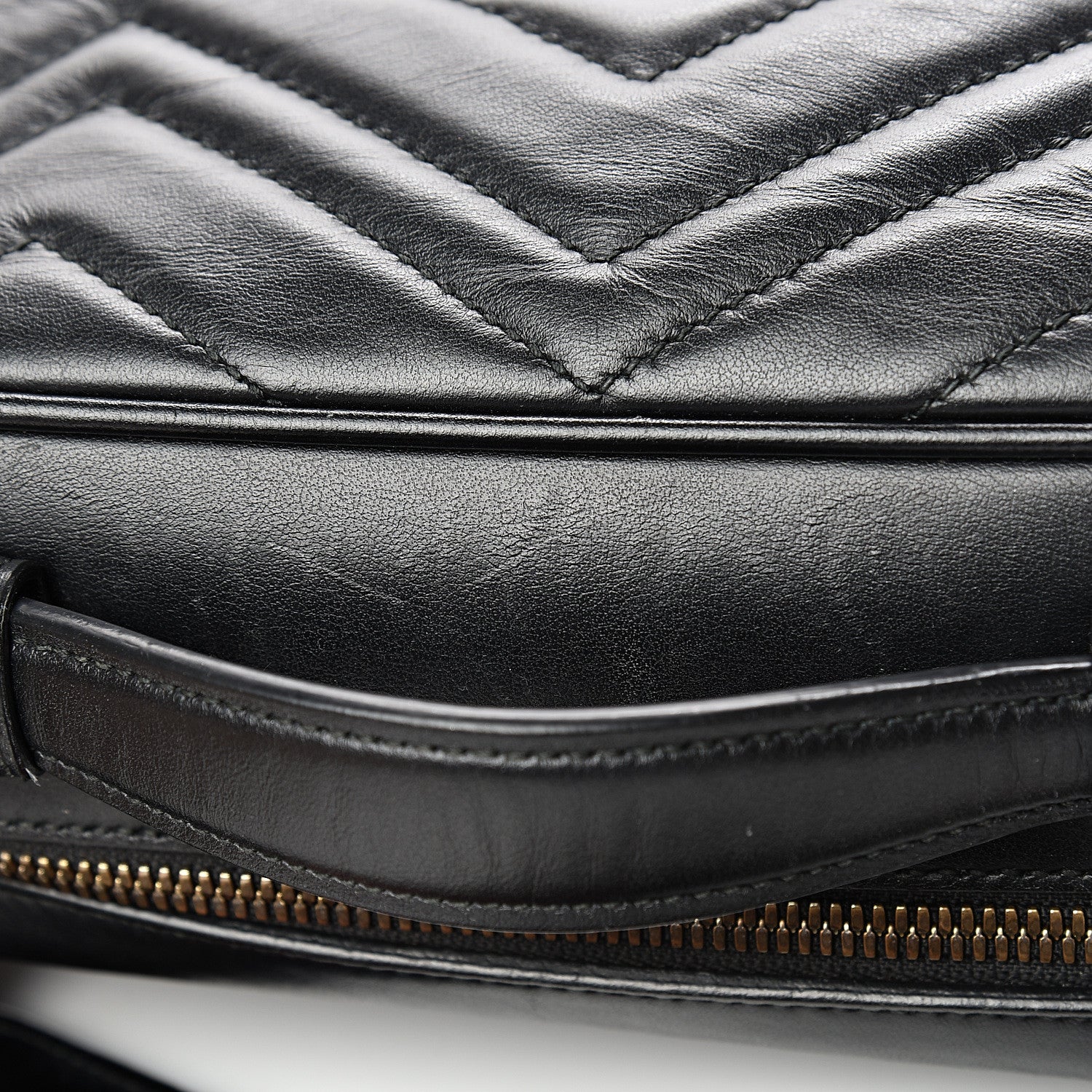 Gucci Calfskin Matelasse Sylvie Web Small GG Marmont Top Handle Shoulder Bag Black 13 of 16