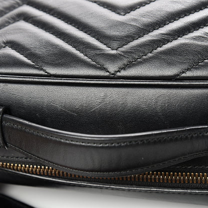 Gucci Calfskin Matelasse Sylvie Web Small GG Marmont Top Handle Shoulder Bag Black 13 of 16