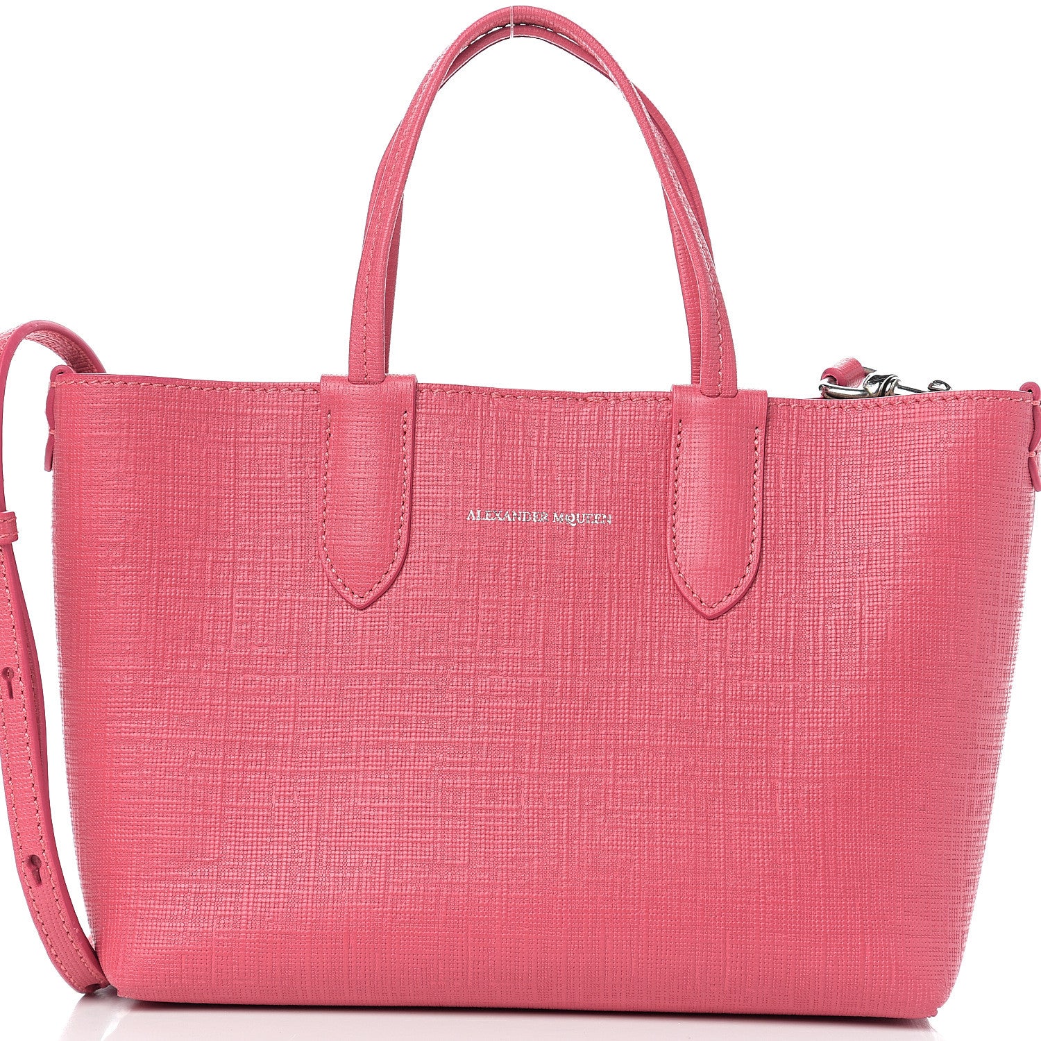 Alexander McQueen Saffiano Mini Shopper Tote Pink 6 of 9