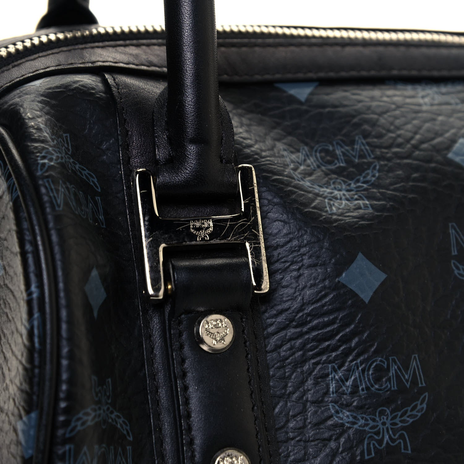 MCM Visetos Small Boston Bag Black 15 of 16