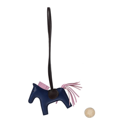 Hermes Milo Lambskin Grigri Rodeo Horse Bag Charm PM Rouge Sellier Mauve Sylvestre Bleu Saphir 2 of 5