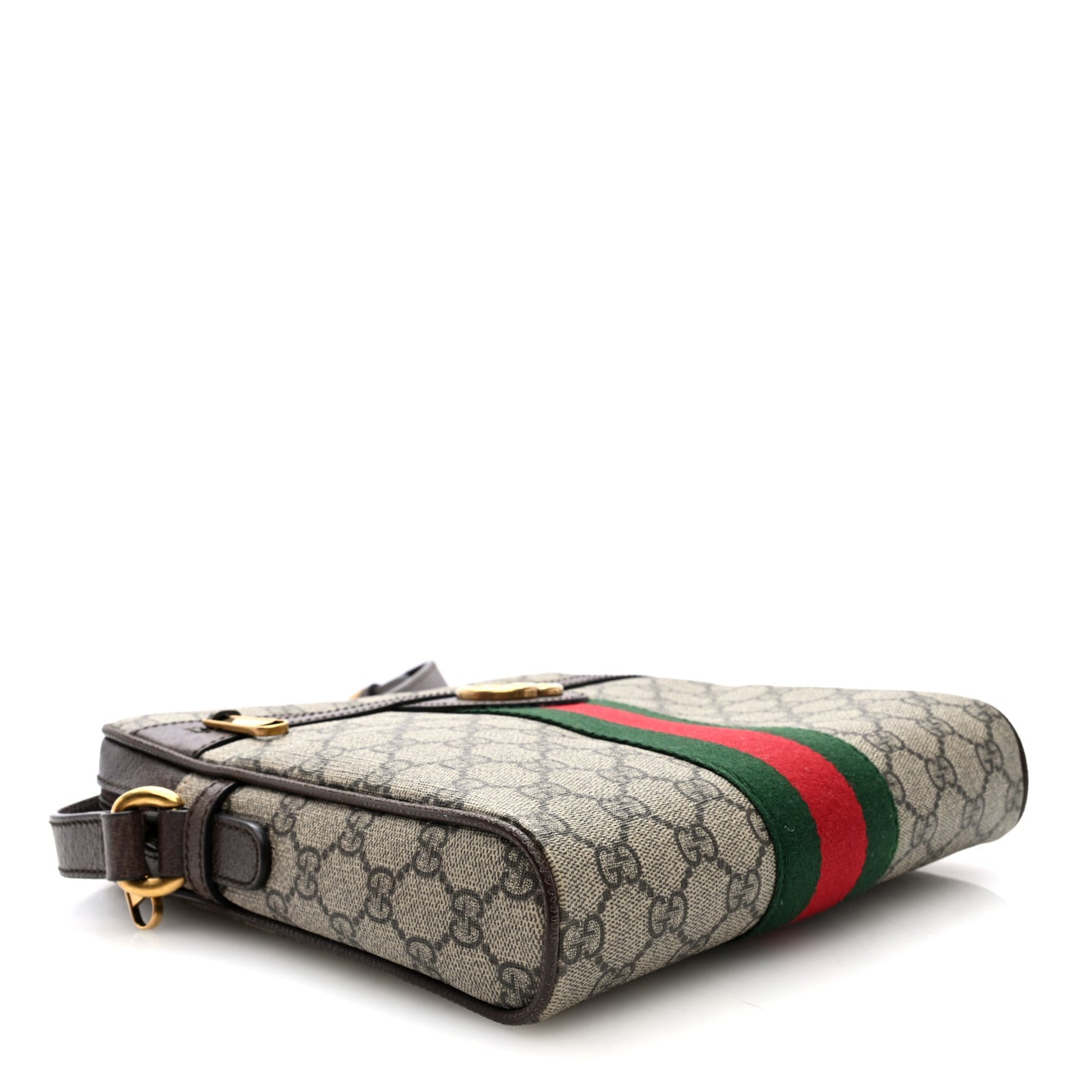 GG Supreme Monogram Web Small Ophidia Messenger Bag Brown