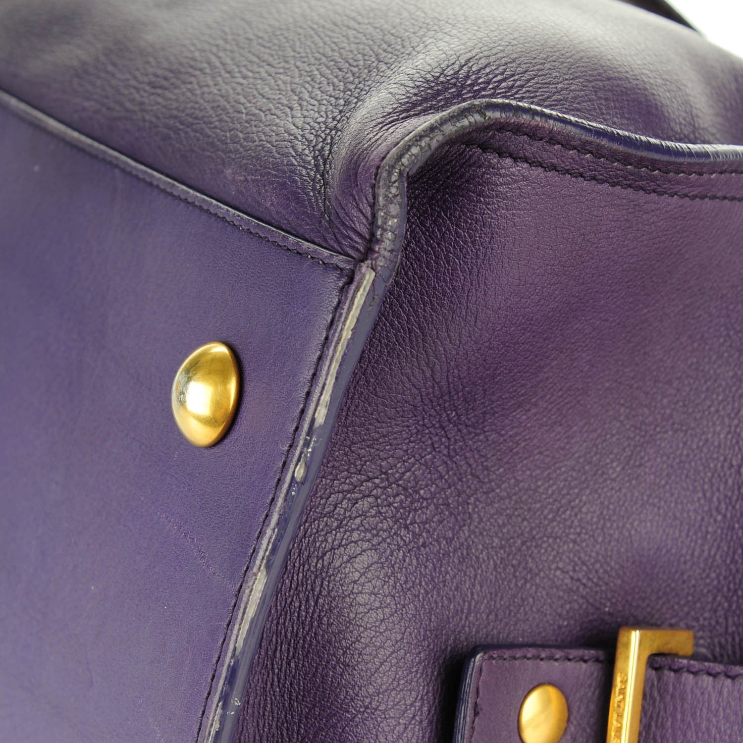 Saint Laurent Calfskin Medium Classic Y Cabas Purple 9 of 13