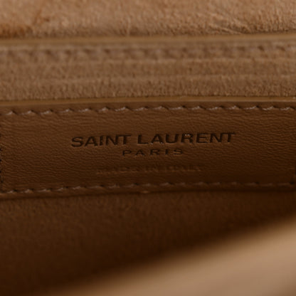 Saint Laurent Grained Calfskin Medium Monogram Sunset Satchel Nude Powder 6 of 13