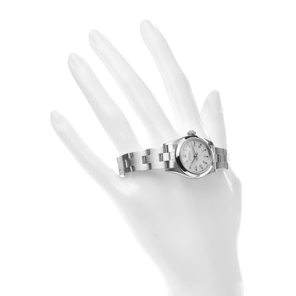 Rolex Stainless Steel 24mm Oyster Perpetual Watch White Roman 76080 2 of 5
