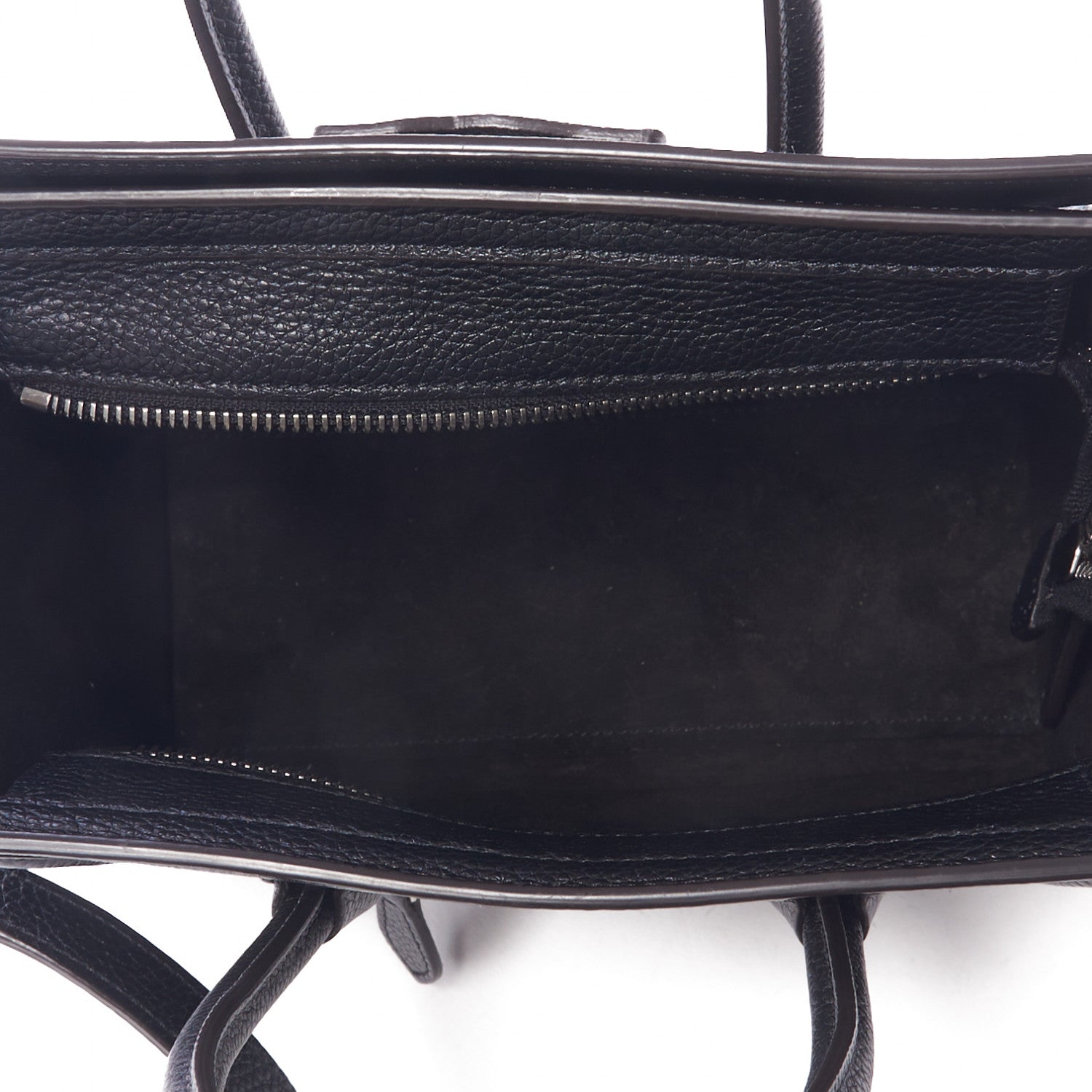 Celine Drummed Calfskin Nano Luggage Black 7 of 10