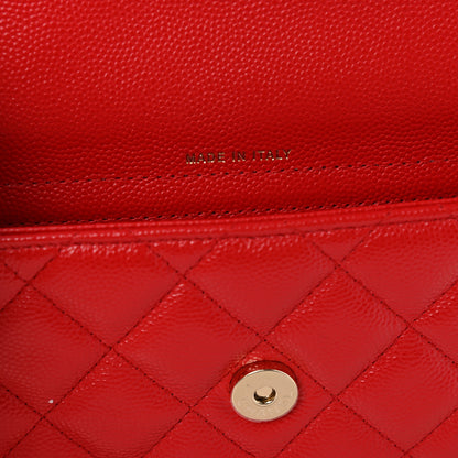 Chanel Caviar Quilted Flap Phone Holder With Chain Red 8 of 11