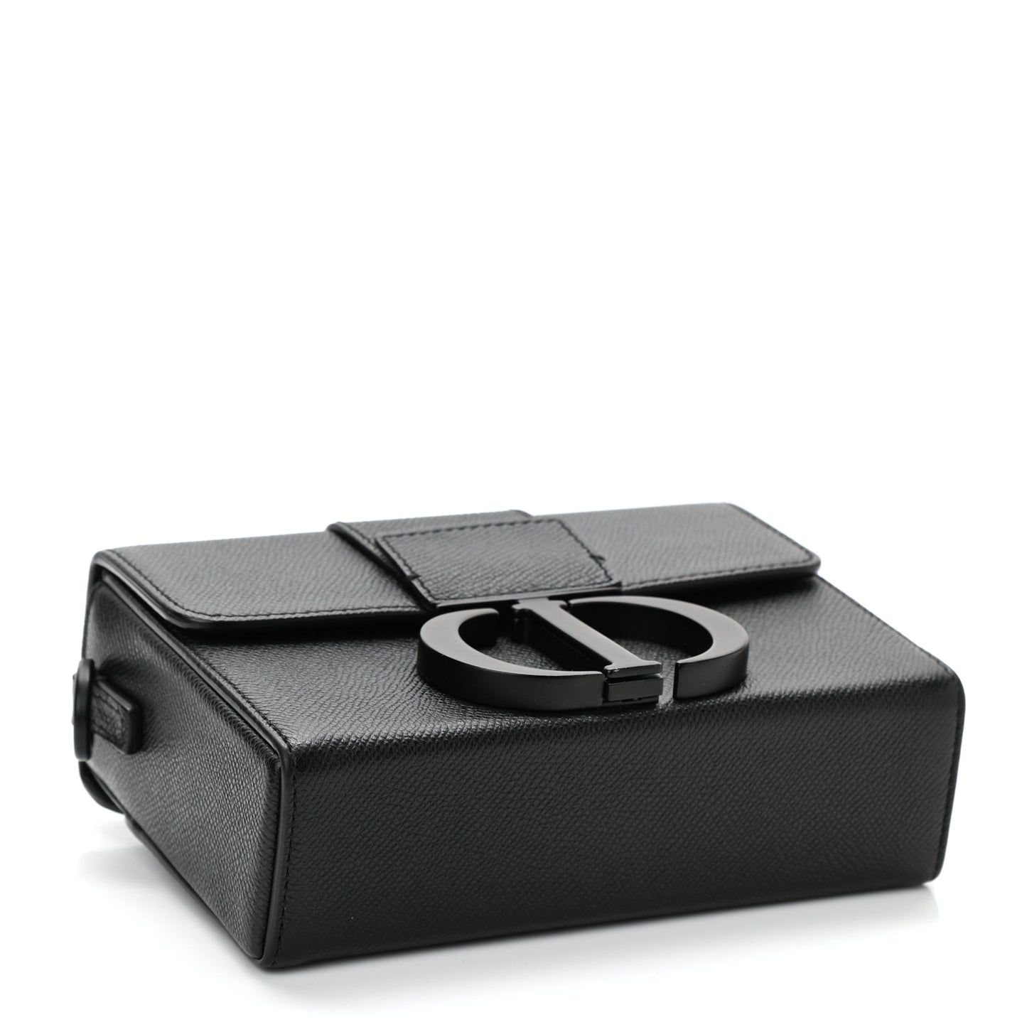 Ultra Matte Grained Calfskin 30 Montaigne Box Bag Black