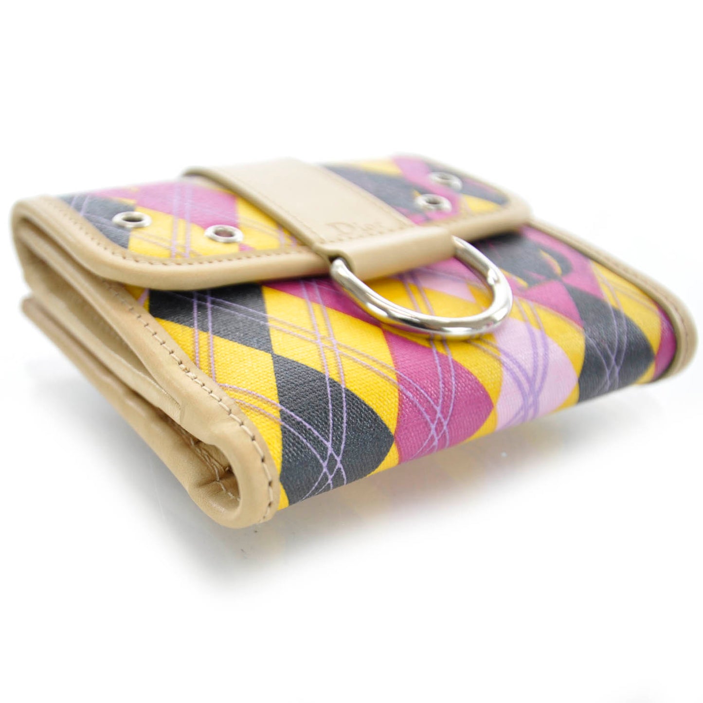 Coated Canvas Argyle Golf Compact Wallet