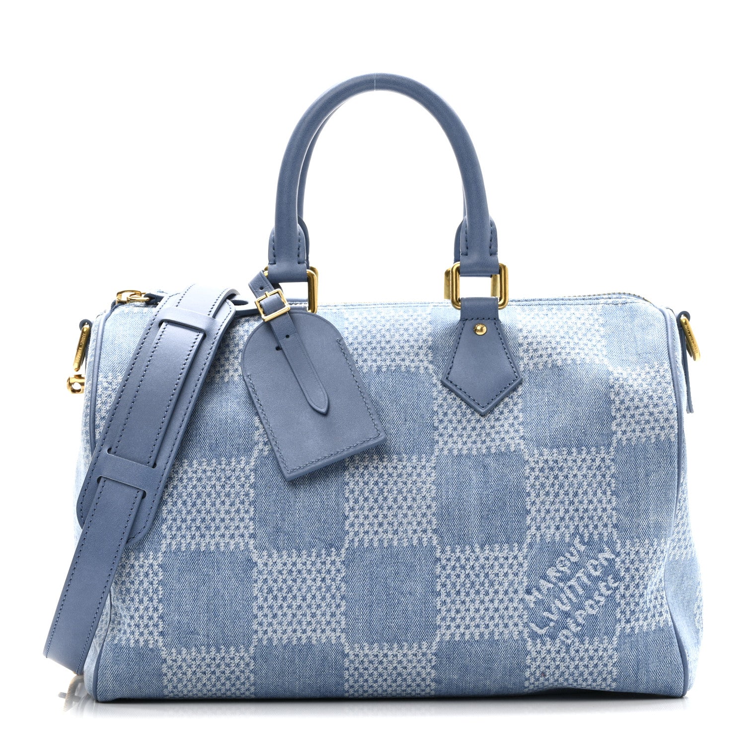 Louis Vuitton Damier Denim 3D Speedy Bandouliere 30 Denim Blue 1 of 9