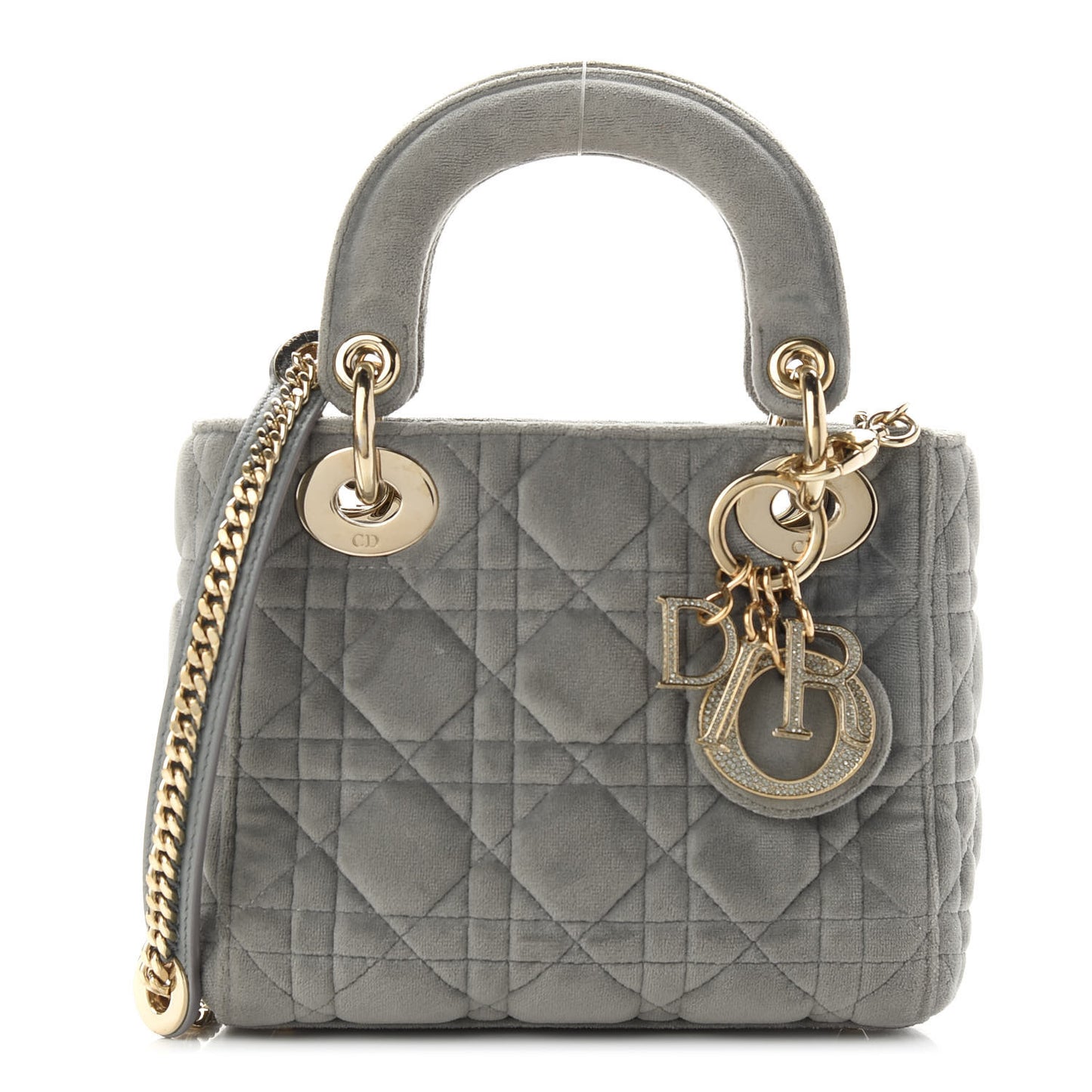 Velvet Mini Lady Dior Gray