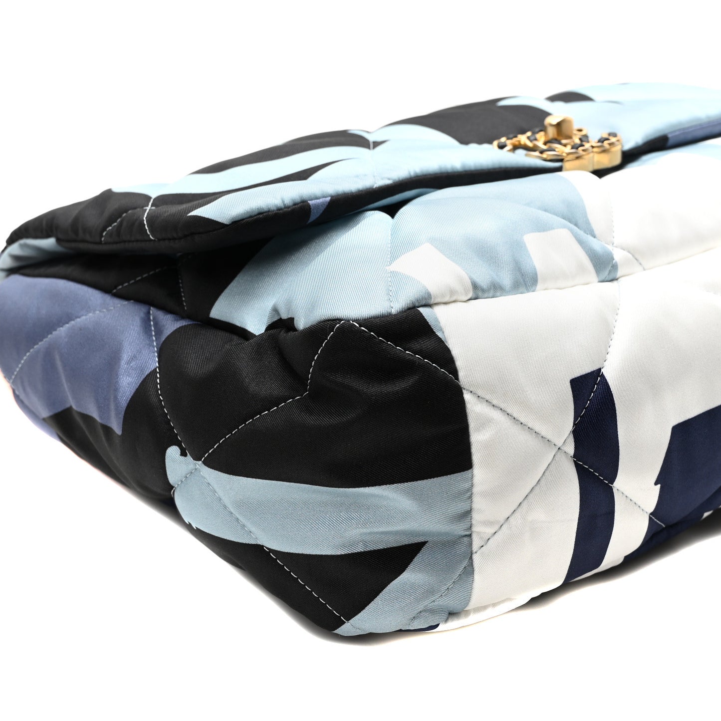 Silk Maxi Scarf Chanel 19 Flap Black Blue White