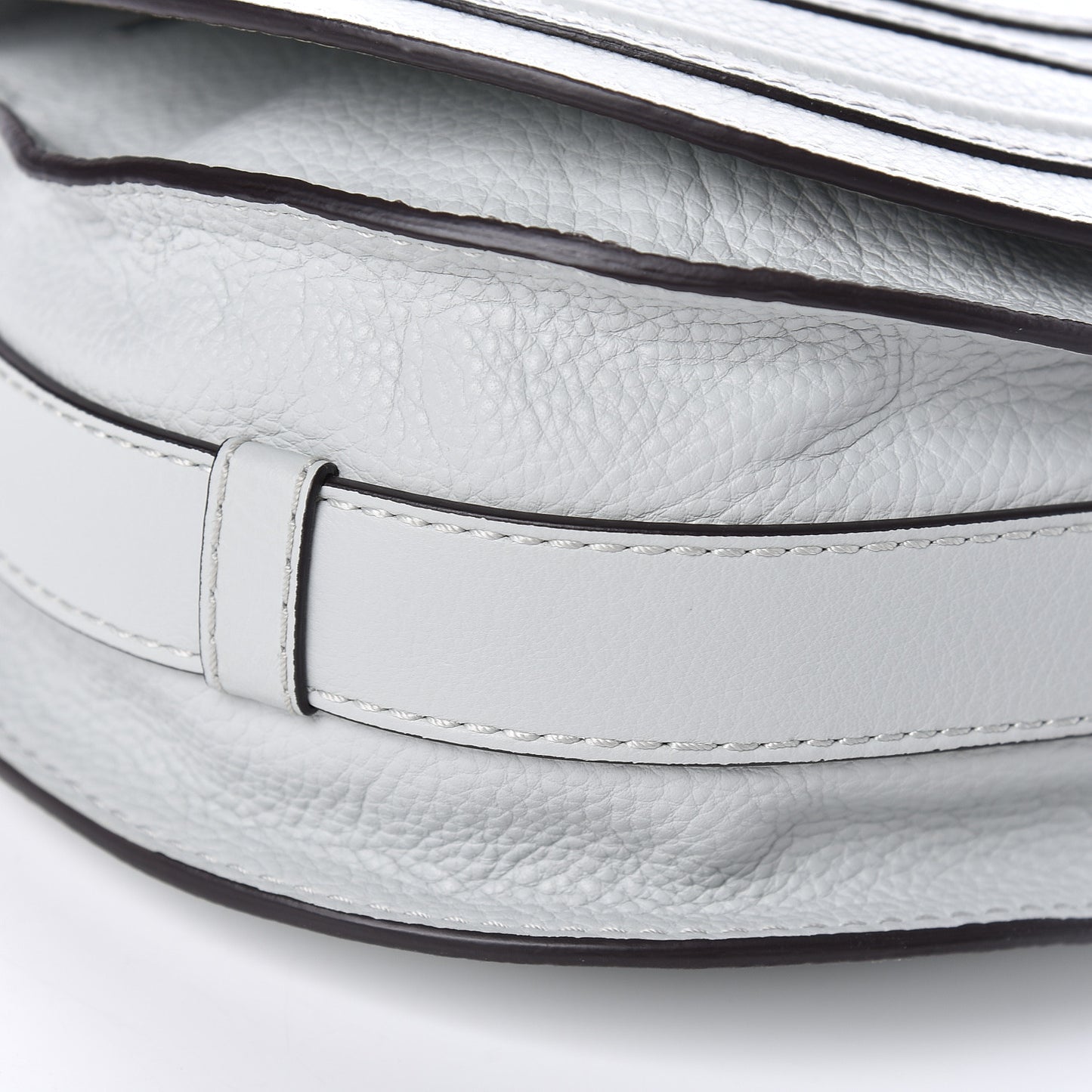 Grained Calfskin Medium Marcie Saddle Bag Airy Grey