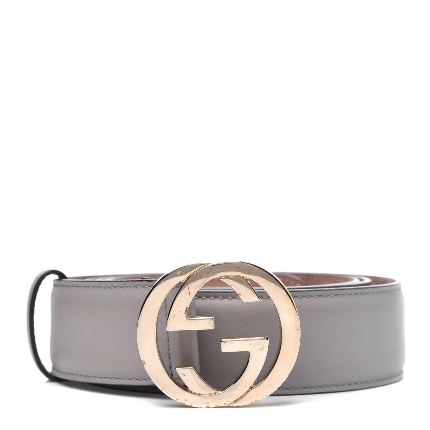 Gucci Moon Calfskin Interlocking G 37mm Belt 115 46 Storm Grey 1 of 10