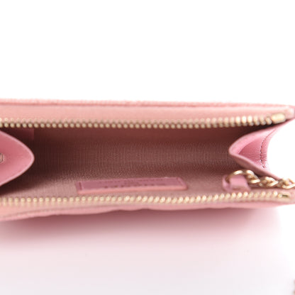 Chanel Iridescent Caviar Quilted Zipped Key Holder Case Rose Pink 5 of 8
