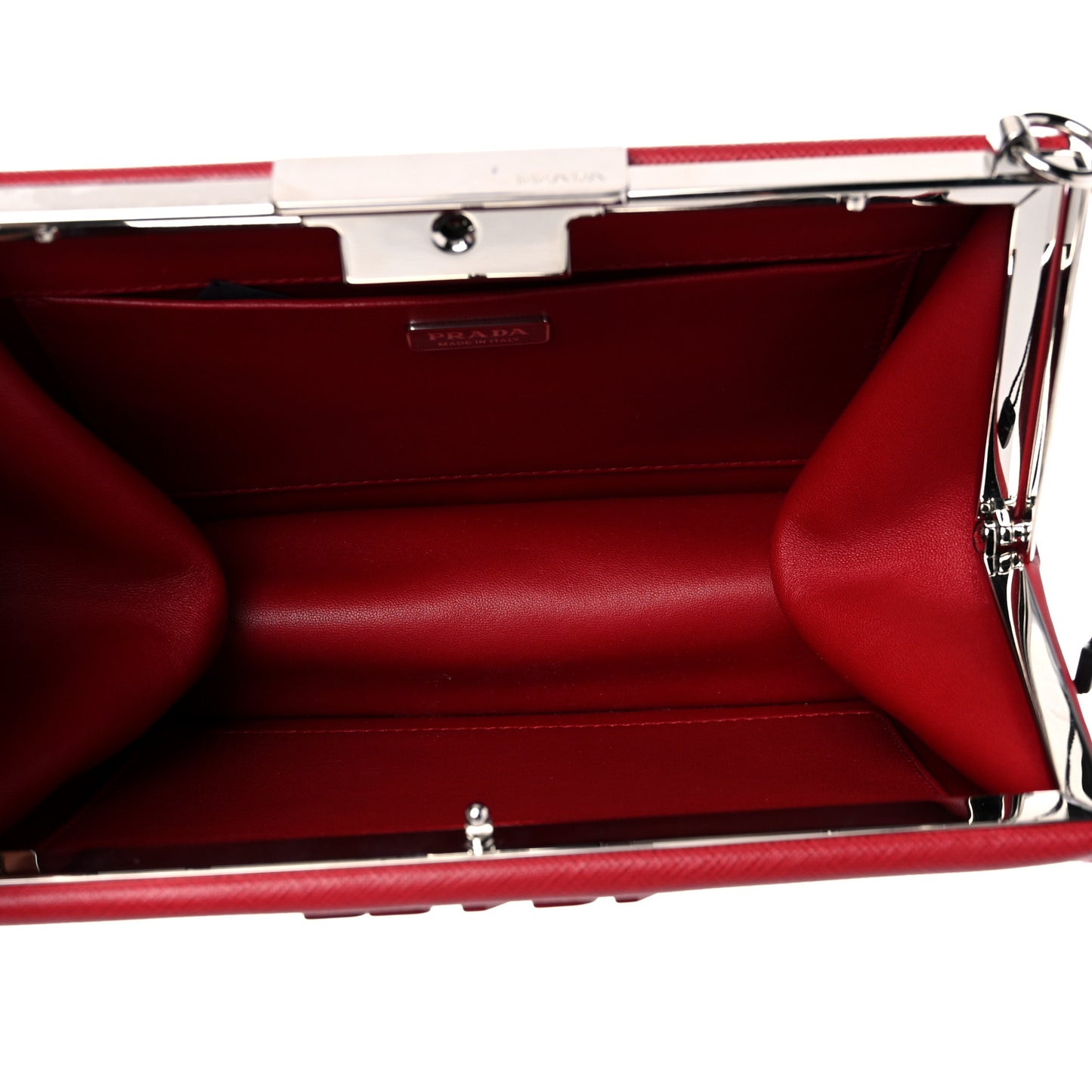 Saffiano City Calfskin Monochrome Light Frame Bag Fuoco