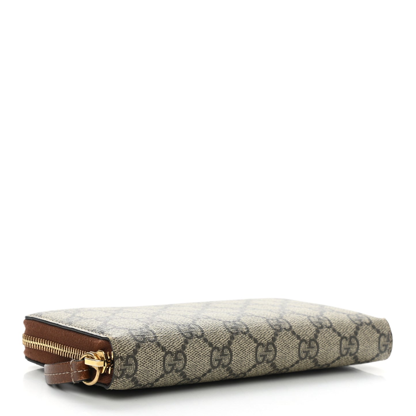 GG Supreme Monogram Cuoio Toscano Zip Around Wallet Beige Ebony Cuir