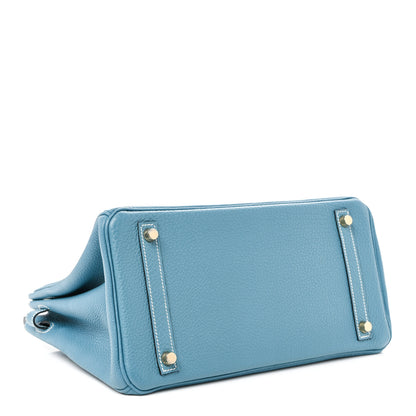 Hermes Togo BIRKIN 30 Blue Jean 4 of 11