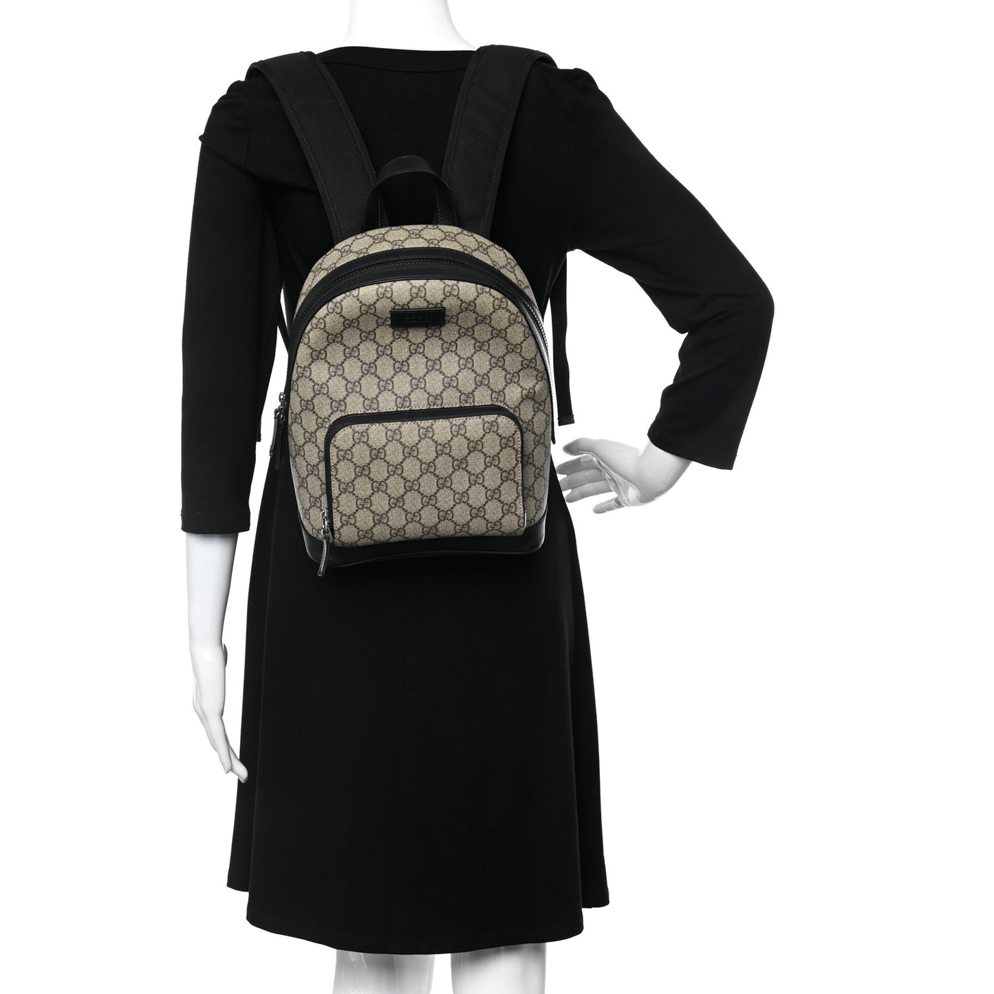 GG Supreme Monogram Small Eden Day Backpack Black