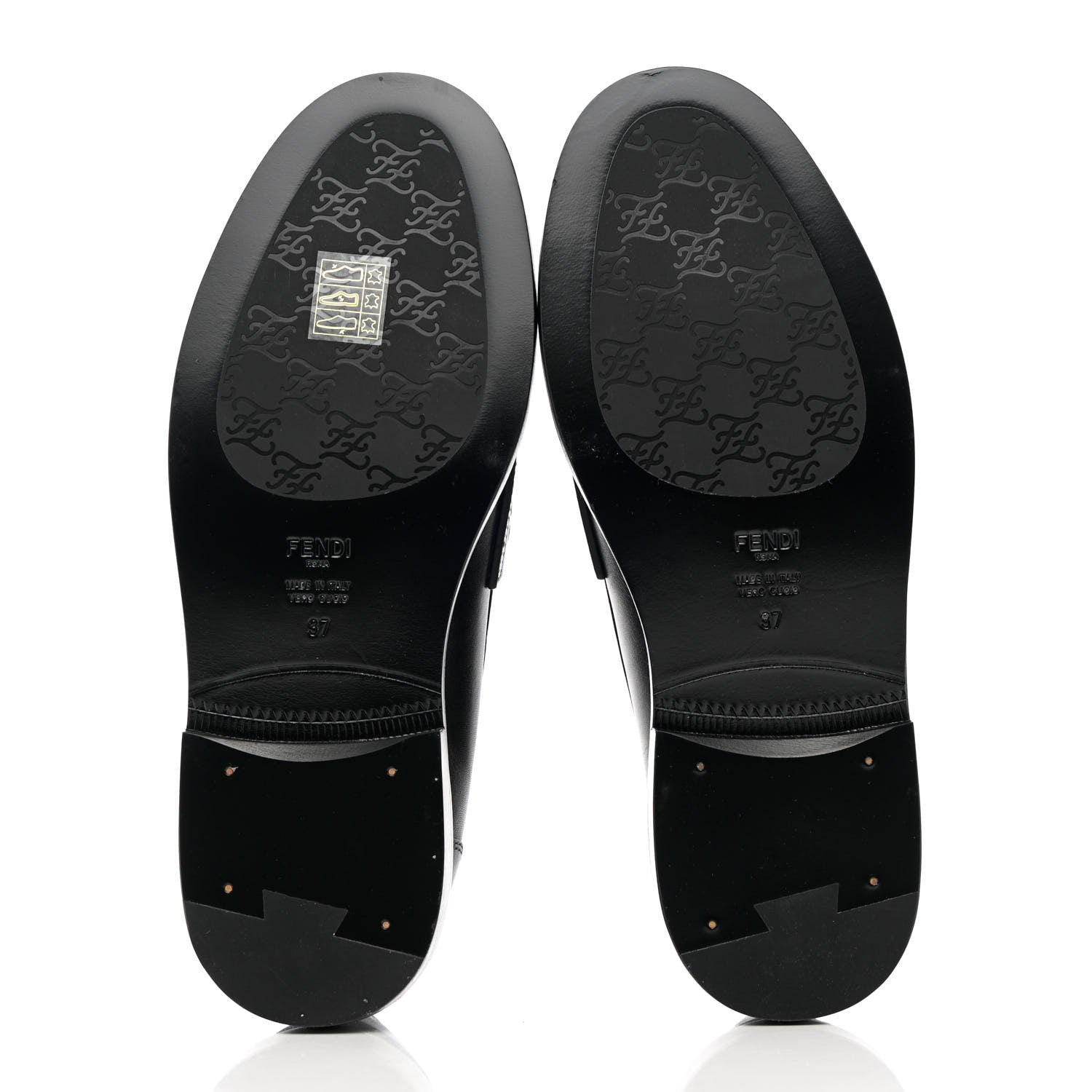 Fendi Calfskin Karligraphy Loafers 37 Black 5 of 13