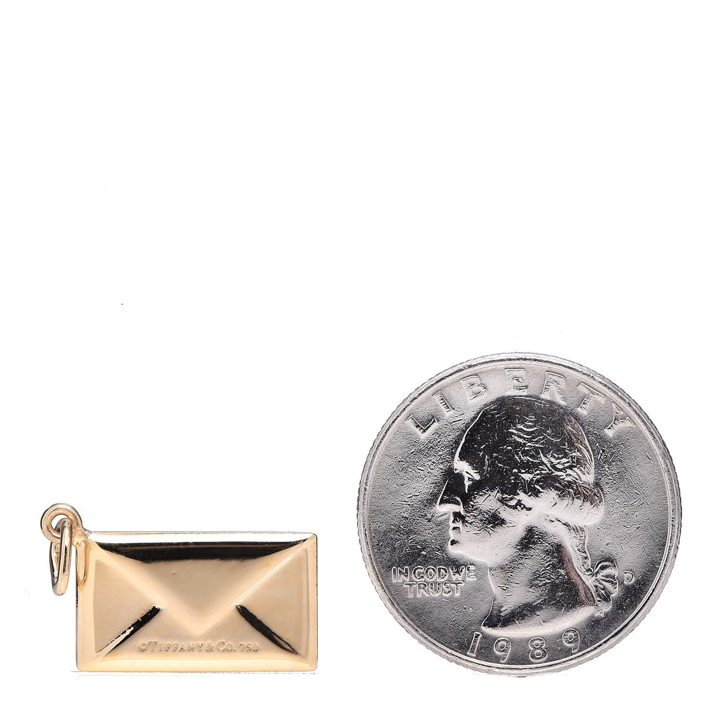 18K Yellow Gold Diamond Envelope Charm