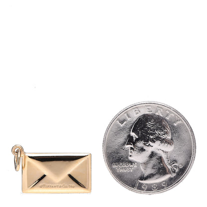 Tiffany 18K Yellow Gold Diamond Envelope Charm 2 of 2