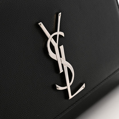 Saint Laurent Grain De Poudre Small Monogram Kate Satchel Black 11 of 14