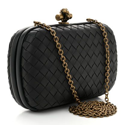 Bottega Veneta Nappa Intrecciato Chain Knot Clutch Black 3 of 9