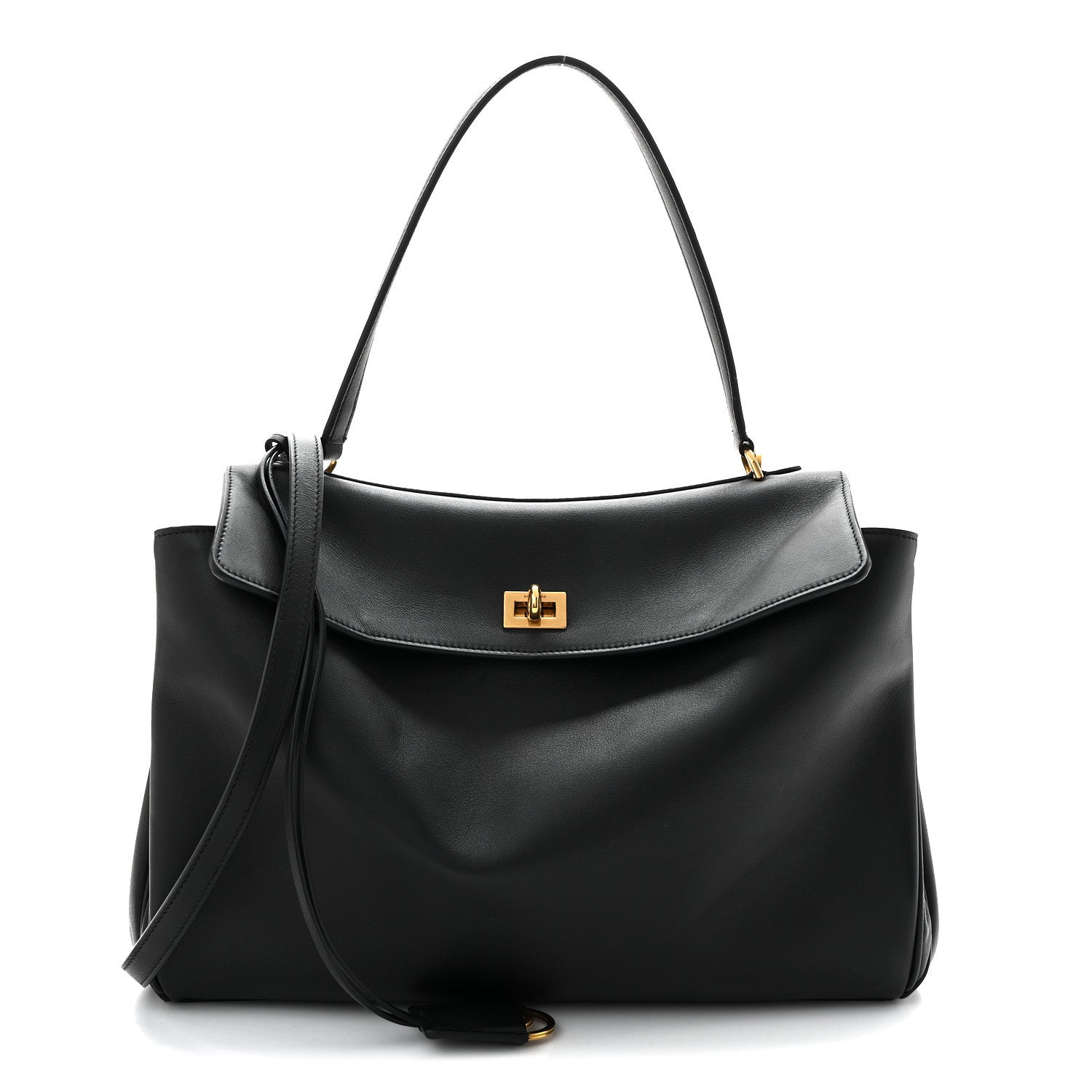 Balenciaga Natural Smooth Calfskin Medium Rodeo Top Handle Handbag Black 1 of 12