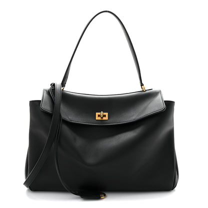 Balenciaga Natural Smooth Calfskin Medium Rodeo Top Handle Handbag Black 1 of 12