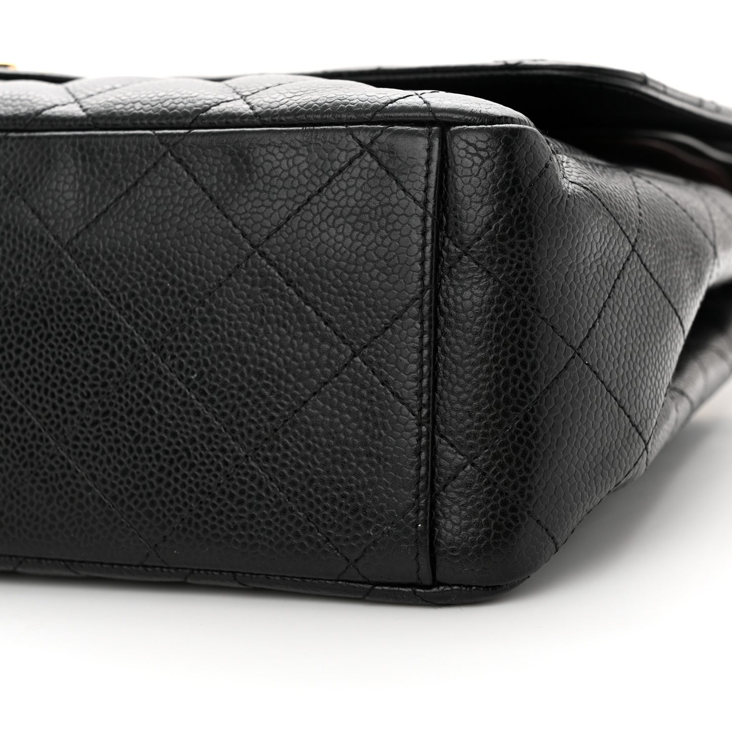 Caviar Quilted Maxi Double Flap Black
