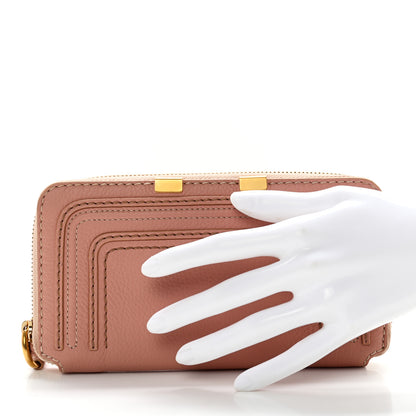 Chloe Grained Calfskin Marcie Long Zip Around Wallet Pink 2 of 13