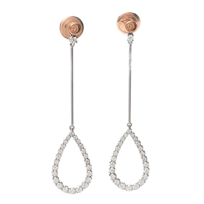 Damiani 18K White Rose Gold Diamond Drop Earrings 1 of 5