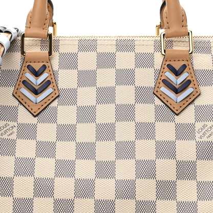 Louis Vuitton Damier Azur Braided Speedy Bandouliere 30 Blue 7 of 10